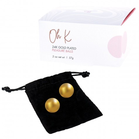 Вагинальные шарики 24К GOLD PLATED PLEASURE BALLS с золотым покрытием