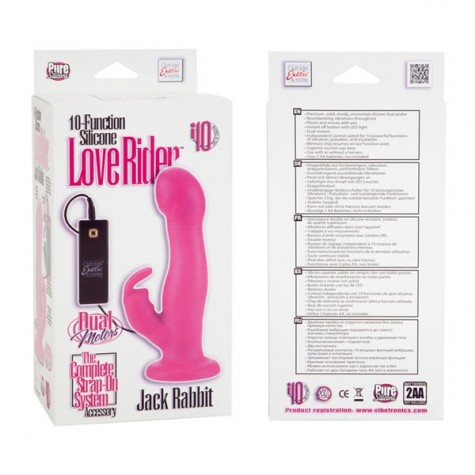 Вибромассажёр-насадка 10-Function Silicone Love Rider Jack Rabbit - 19 см.